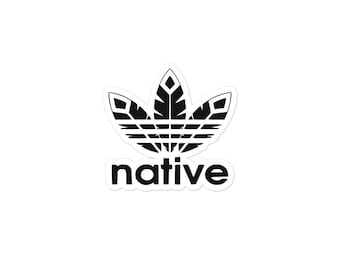 Schwarze Native Federn Sticker ohne Blasen