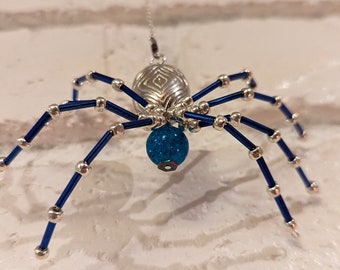 Crystal Prism Spider / Super Sparkly Light Rainbow Maker / Glass Bead Spider Suncatcher / Boho Decor Hanging Sun Catcher Crystals