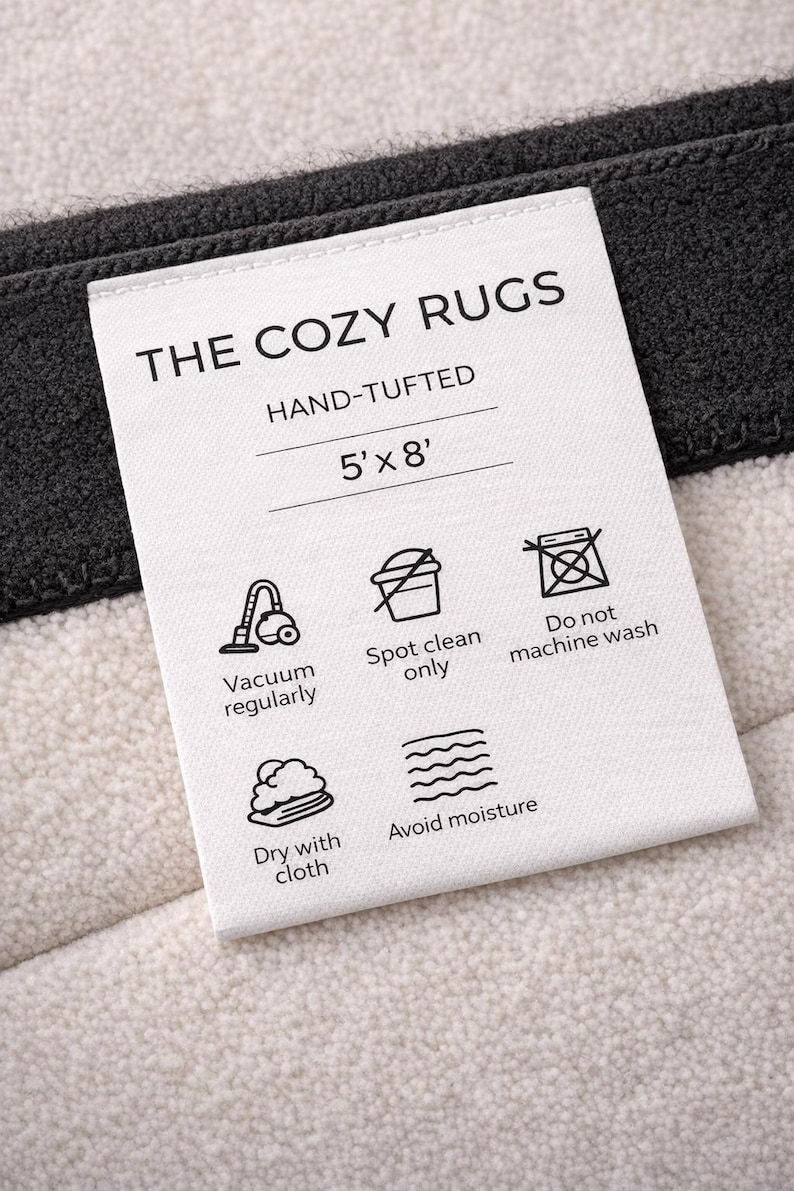 Area Rug Label Hand-tufted Modern Black White Area Rug – Abstract Grid Designer Carpet ...