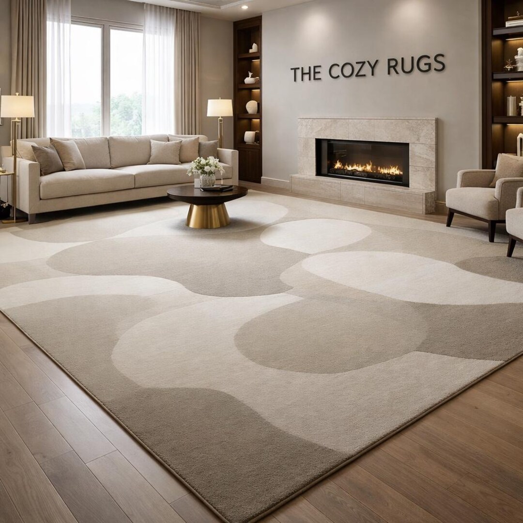 Hand-tufted Abstract Neutral Area Rug – Modern Organic Designer Carpet ...