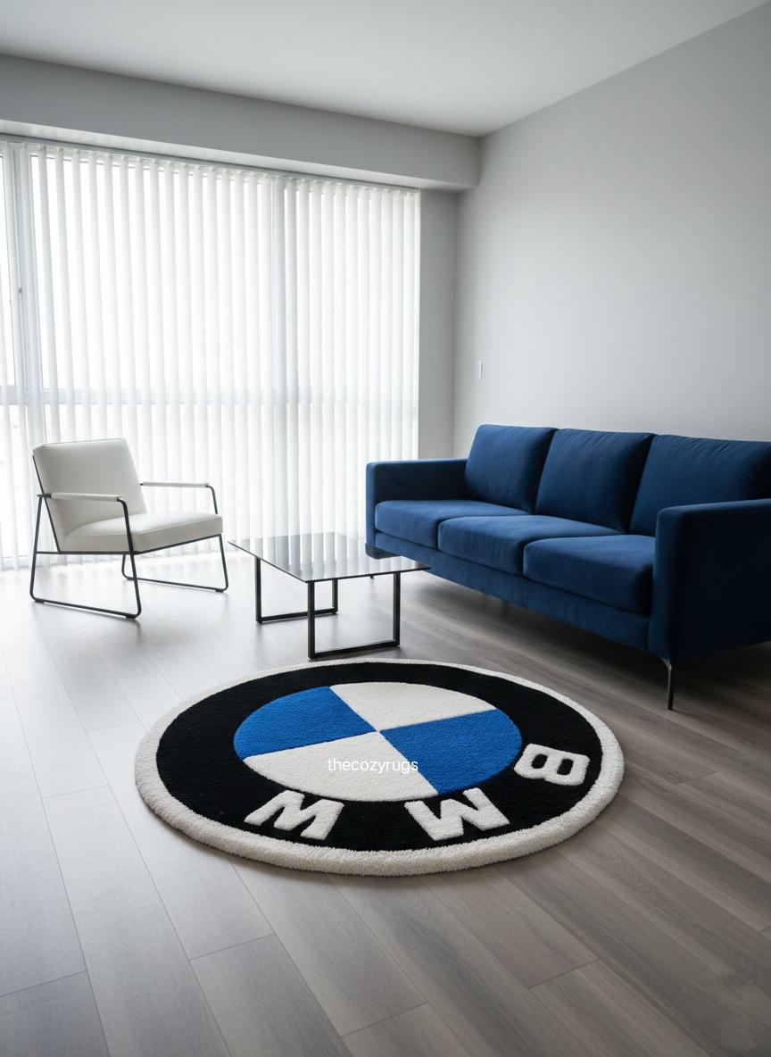 Tufting Rug Bmw BMW Inspired Logo Rug | Hand-tufted Blue, Black, White Carpet - Etsy