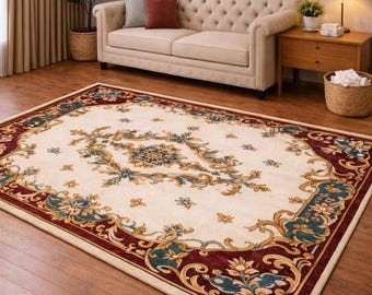 Classic Floral Tufted Rug – Vintage Persian Style Area Rug
