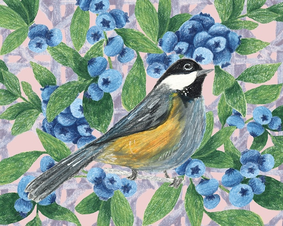 Maine Chickadee Blueberry Centerpiece 12 /& 6