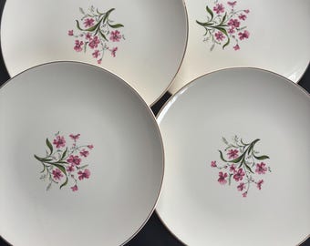 Knowles mid-century Spring Song dinner plates set of four