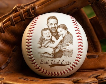 Papa personalisierte Baseball Geschenk, benutzerdefinierte PVC Foto Ball für Vater und Kinder, Vatertagsandenken, Softball oder Hardball Display Decor