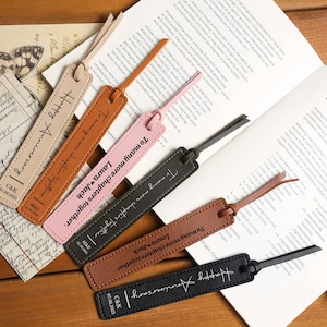 Custom Leather Bookmark Gift, Personalized Leather Bookmark Anniversary Gift, Gift for Him & Her, Gift for Book Lover, Anniversary Gift Idea