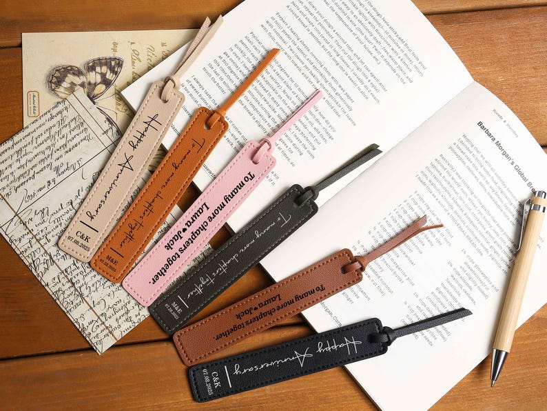 Custom Leather Bookmark Gift, Personalized Leather Bookmark Gift, Gift ...