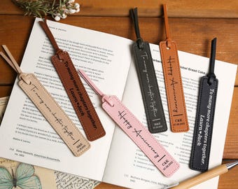 Cadeau marque-page en cuir personnalisé, cadeau marque-page en cuir personnalisé, cadeau pour lui et elle, cadeau pour amoureux des livres, cadeau d'anniversaire de fête des mères