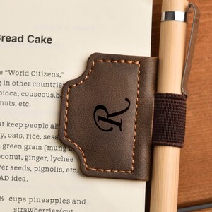 Personalized Leather Bookmark, Custom Monogram Magnetic Bookmark, Engraved Christmas Gift for Book Lovers, Bookmark for Readers image 10