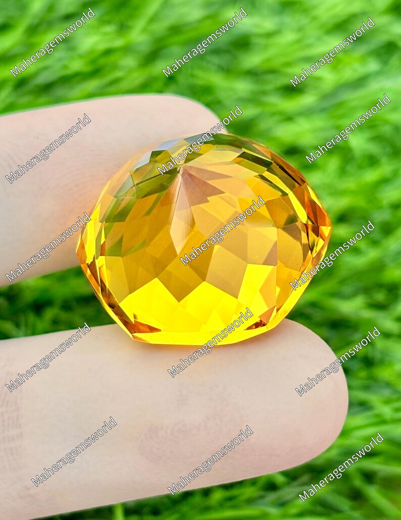 77 Carat Yellow Citrine Octagon Cut Gemstone for Pendant, November ...