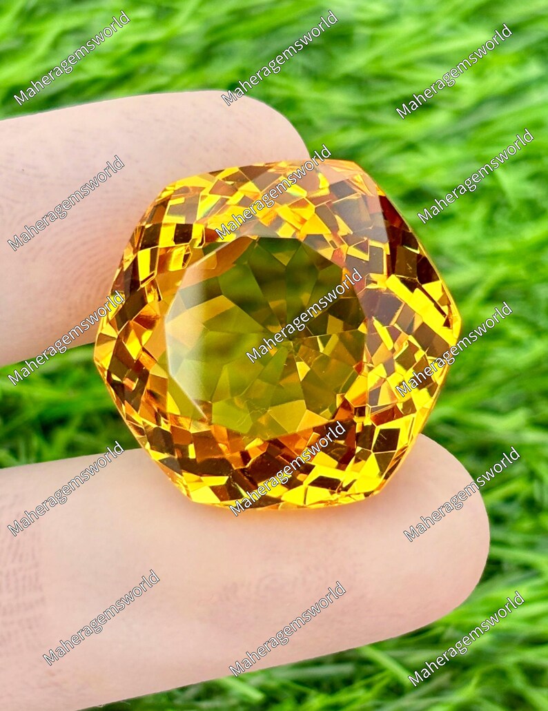 77 Carat Yellow Citrine Octagon Cut Gemstone for Pendant, November ...