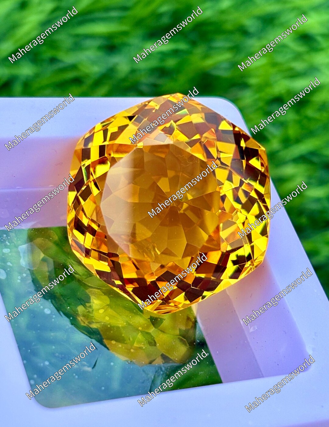 77 Carat Yellow Citrine Octagon Cut Gemstone for Pendant, November ...