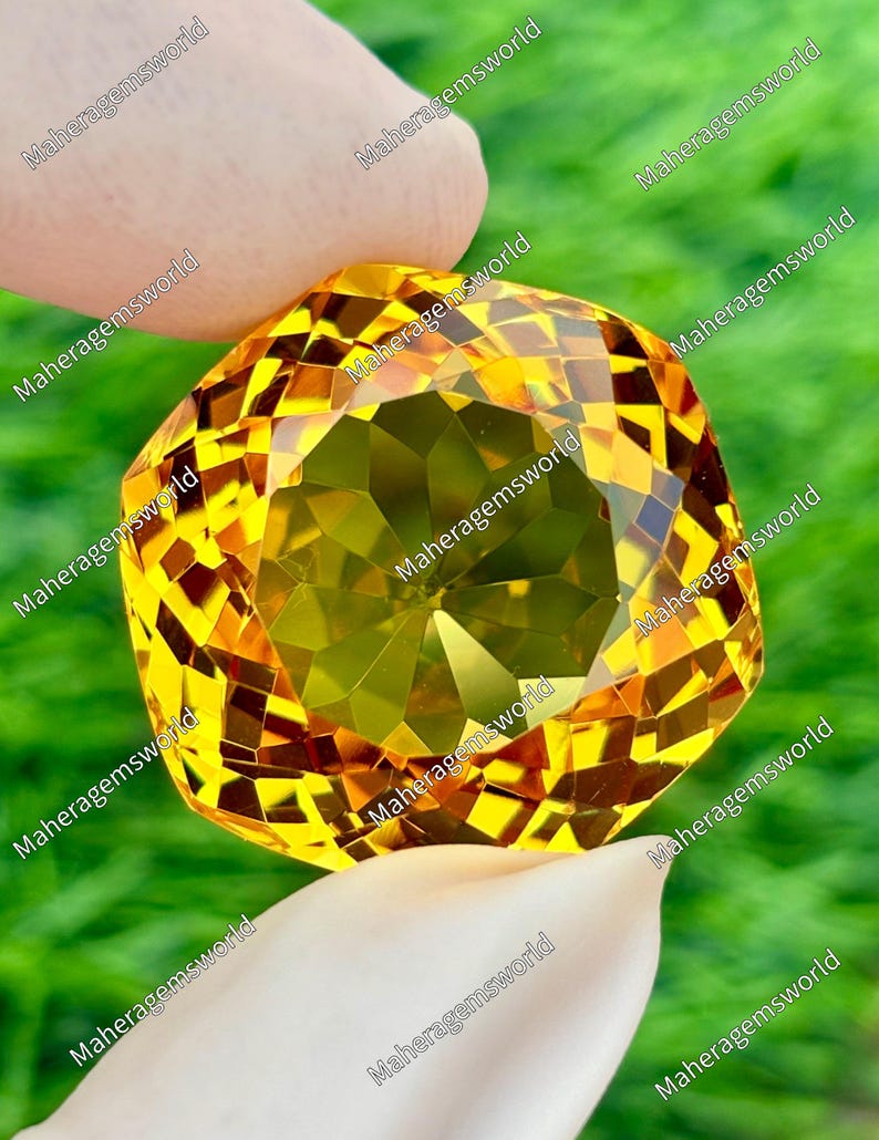 77 Carat Yellow Citrine Octagon Cut Gemstone for Pendant, November ...