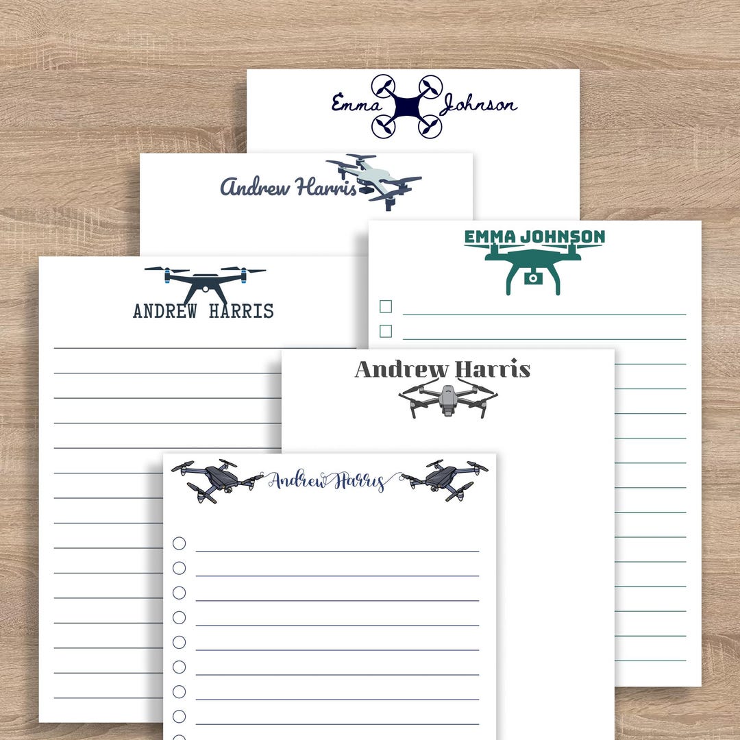 Personalized Engineer Notepad Personalized Drone Notepad – Custom Stationery Set – Professional Drone ...