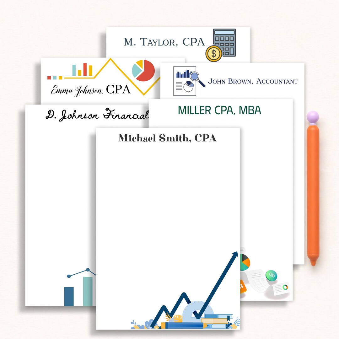 Personalized Accountant Notepad - CPA Desk Stationery, Custom Name ...