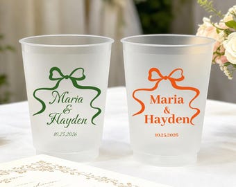 Custom Wedding Cups, Personalized Bridal Shower Cups, Custom Name Cups, Wedding Favor Cups, Engagement & Bachelorette Party Cups