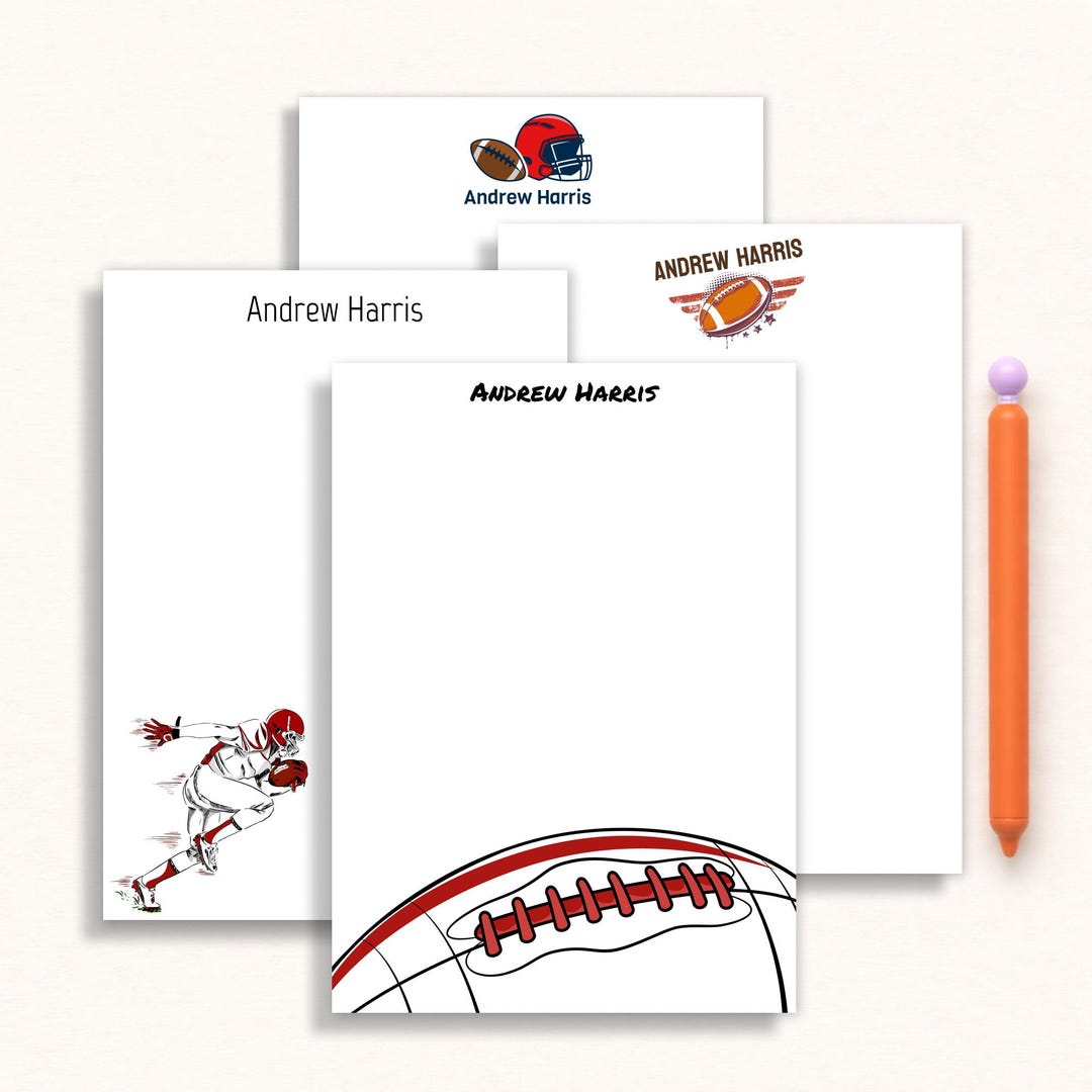 Personalized Football Notepad - Custom Name Sports Notepad - Football ...