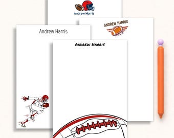 Personalized Football Notepad - Custom Name Sports Notepad - Football Player Stationery - Gift for Young Athletes - Coach or Team Gift