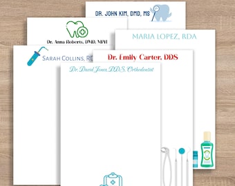 Personalized Dentist Notepad – Custom Dental Office Stationery - Gift for DDS, DMD, or Hygienist - Pad for Dental Professionals