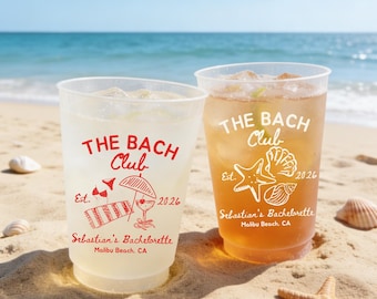 Custom Bachelorette Party Cups - Personalized Beach Bach Cups, Bach Club Cups, Bridal Shower, Girls Trip and Bach Weekend Cups,