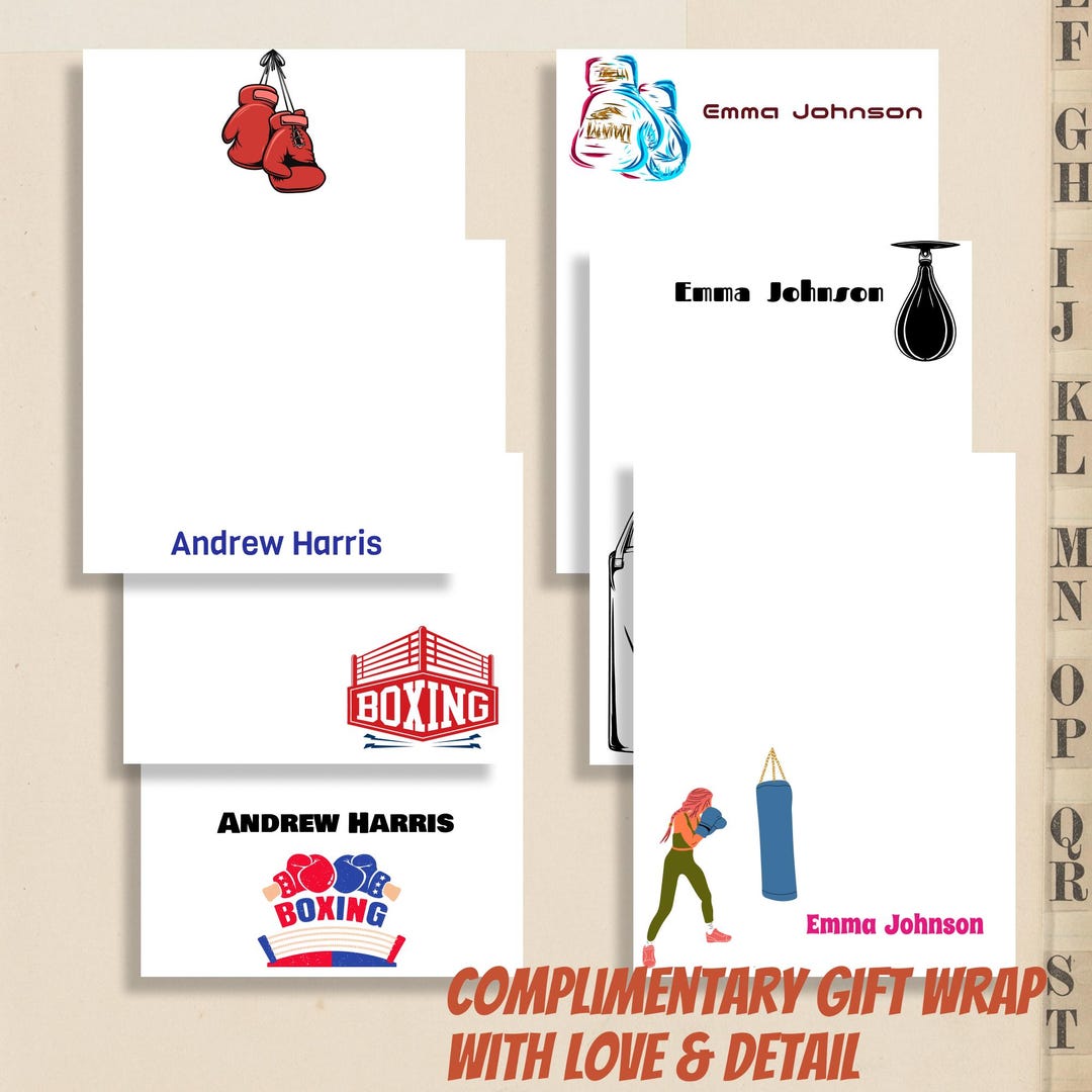 Custom Boxing Themed Notepad – Gift for Coach, Trainer, or Athlete ...