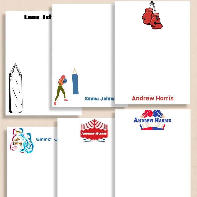 Personalized Boxing Notepad – Custom Name Stationery for Athletes ...