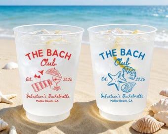Custom Bachelorette Party Cups - Personalized Beach Bach Cups, Bach Club Cups, Custom Bach Party Cups, Girls Trip and Bach Weekend Cups