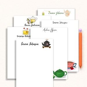 Tea Gift Notepad - Personalized Stationery, Cozy Aesthetic Stationery, Cute Tea Gift for Women, Cozy Gift, Custom Name Gift