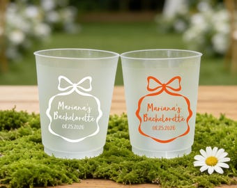 Custom Bachelorette Frosted Cups – Girls Weekend Cups, Bachelorette Favor, Bridal Shower Cups, Beach Bach Cups, Custom Name Drinkware