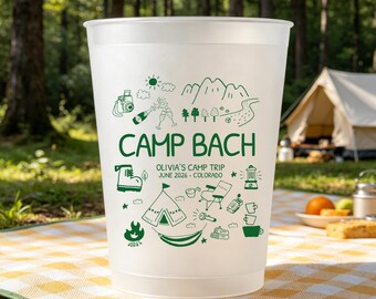 Custom Camp Bach Frosted Cups - Bachelorette Party Cups, Outdoor Party Cups, Bach Weekend Favors