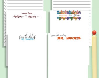 Personalized Teacher Notepad - Custom “From the Desk of” Stationery, A Note From, Gift  for Teacher, Appreciation Gift, School Supplies