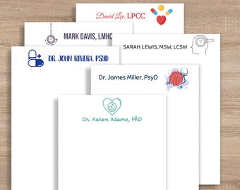Personalized Psychologist Notepad –Custom Pad for PsyD or PhD - Therapy Office Supplies - Gift for Counselor or Coach - Therapist Gift
