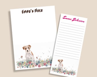 Custom Dog Stationery – Watercolor Floral Notepad - Personalized Name Pad - Gift for Vet or Dog Mom- Clinic Reminders - Kids Gift