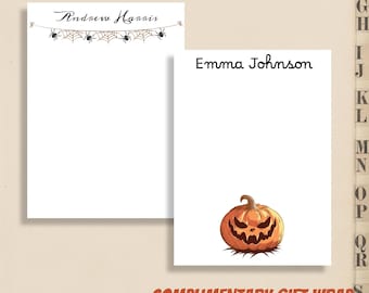 Personalized Halloween Notepad – Custom Halloween List Pad – Autumn Holiday Notepad – Halloween Writing Pad – 6 different designs