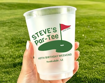 Custom Golf Party Cups, Personalized Golf Birthday Cups, Golf Bachelor Party Cups, Golf Tournament Party Favors, Golf Father's Day Gift