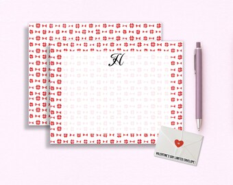 Lucky Clover Monogram Flat Notecards - Good Luck Gift - Thank You Cards - Graduation & New Job Gift - Initial Stationery - Double-Sided Card