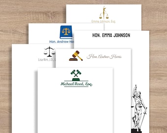 Custom Attorney Notepad – Custom Legal Pad – Law Office Notepad with Name & Title - Professional Letterhead Pad - Lawyer Gift