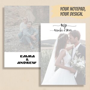 Personalized Photo Notepad – Add Family, Couple, or Best Friend Photos, Custom Names, Wedding or Anniversary Gift, Gift For Her or Him