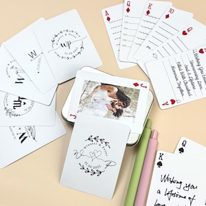 Personalized Playing Card Guest Book – Custom Monogram Playing Cards, Wedding Guest Book, Couple Gift, Anniversary and Party Memory Cards