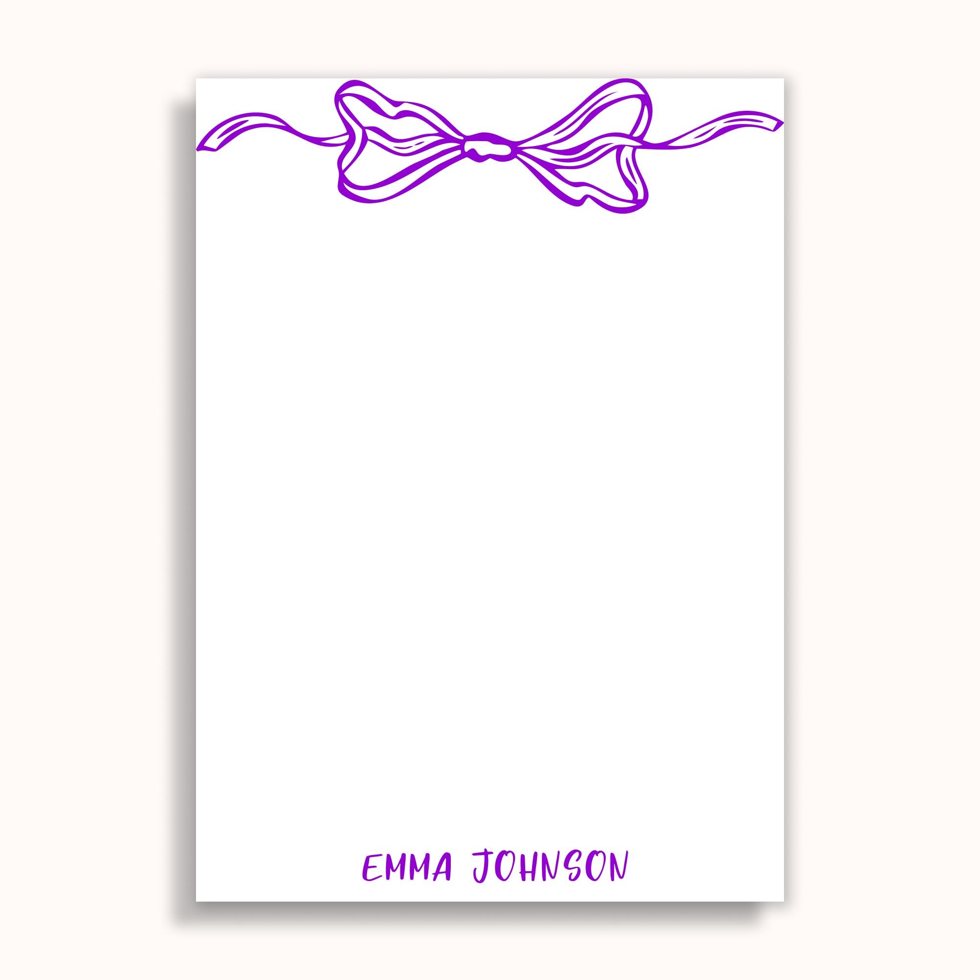 Cute Pink Bow Notepad – Custom Name Notepad - Sweet Gift for Mom ...