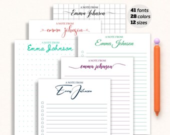 Personalized A Note From Notepad - Custom Name Stationery, Professional Stationery, Business Gift, Office Writing Pad