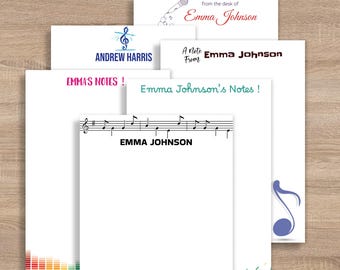 Music Theme Notepad – Music Teacher Gift - Custom Notepad - Musical Notepad - Gift for Singer, Musician, or Composer