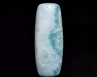 Natural Larimar Cabochon Gemstone | Rectangle Blue Pectolite (39x15x8mm)