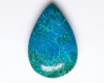 Natural Shattuckite Cabochon | 27Ct Pear Shape Blue Shattuckite Azurite | 32x22x6m Gemstone for Jewelry Making, Silversmithing Wire Wrapping