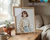 8x10 Frame Mockup PSD – Vertical Wood Frame, Smart Object