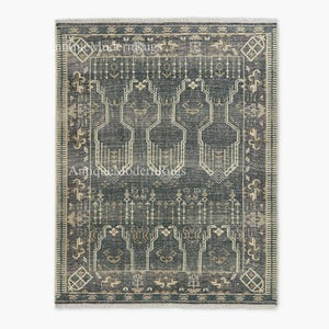 10X14 Hand Knotted Cala Faded Teal New Zealand Wool Area Rug Bedroom Kids Room Nursery Living Room| Large Area Rug