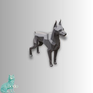 Doberman Paper Art Template  Digital Download 3D Model   DIY Doberman Paper Craft Template  PDF Guide  Doberman 3D Paper Art