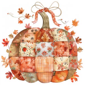 Pumpkin Clipart Set: Autumn Thanksgiving Graphics (High Res JPG, 12&quot;x12&quot;)