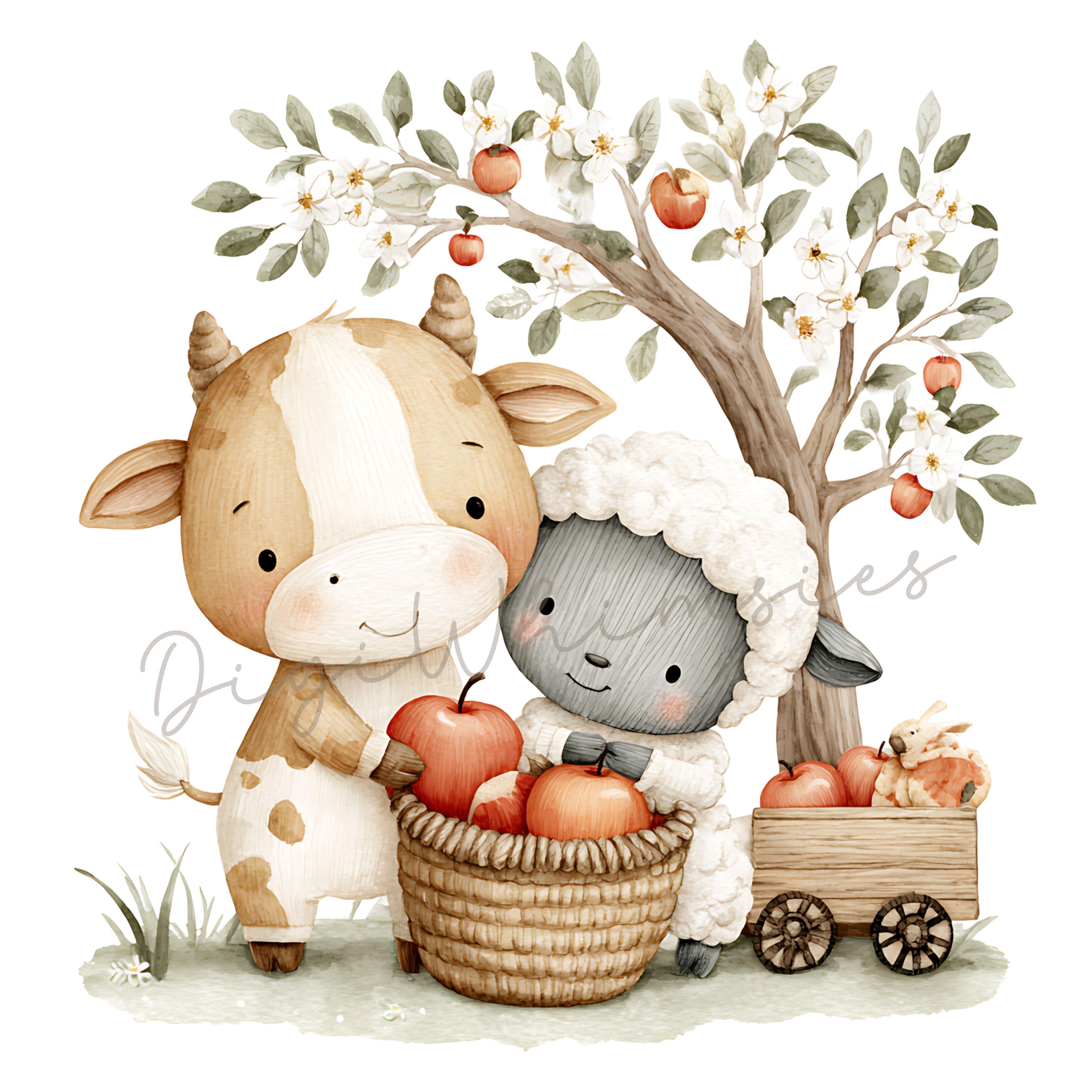 17 Baby Farm Animals Clipart Barn Nursery Baby Watercolor Jpgs - Etsy