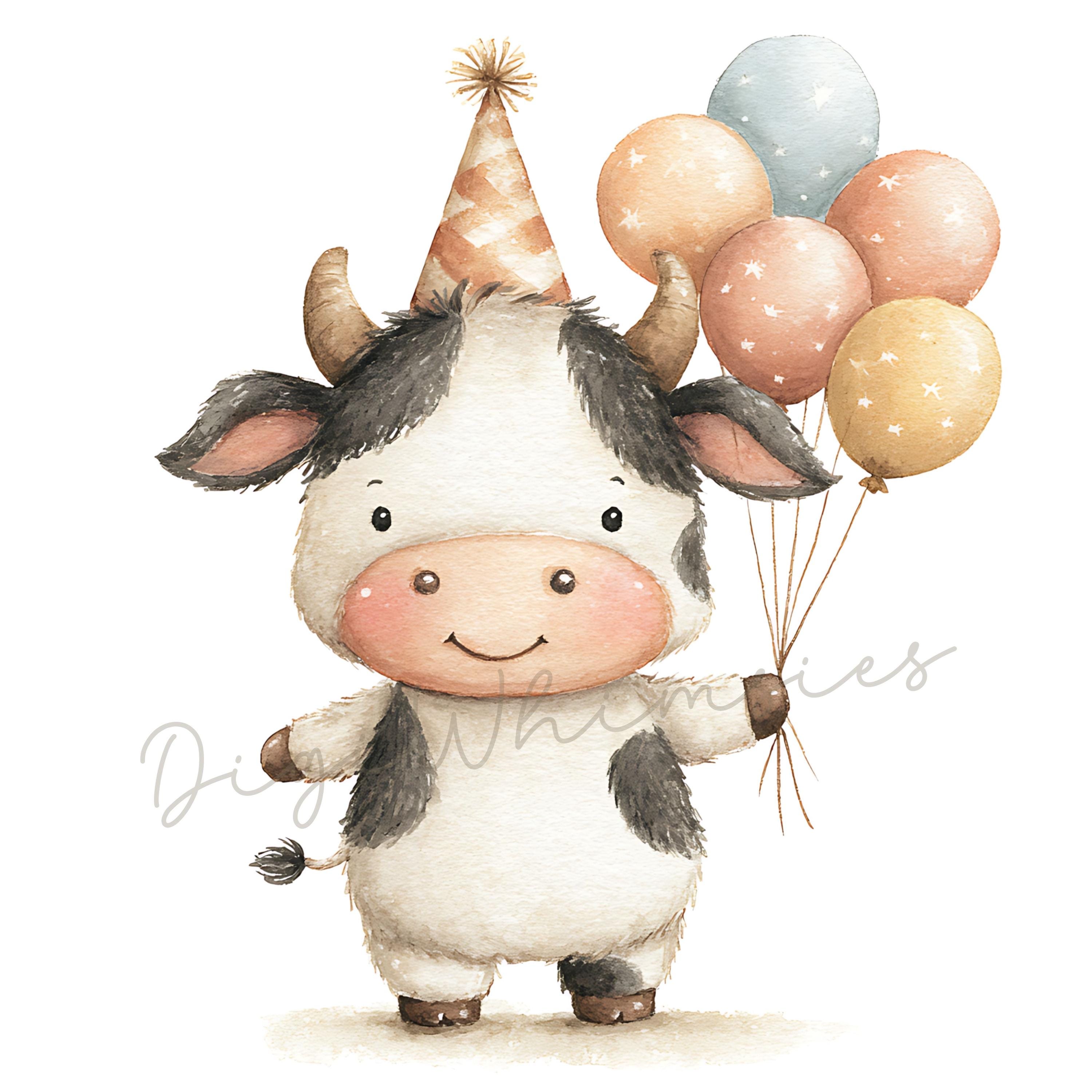 Farm Animals Birthday Clipart Watercolor Baby Barnyard Party Animals ...